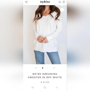 Ivy & Leo Women's V-Neck Sweater - Off White